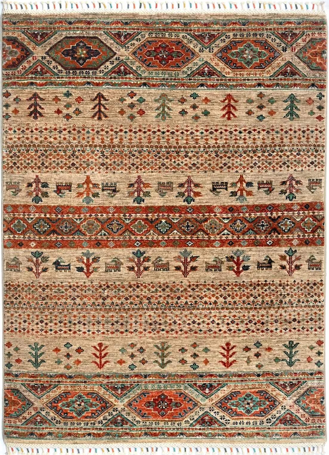 AFGHAN SHIRVAN SHAWL HANDMADE WOOL CARPET