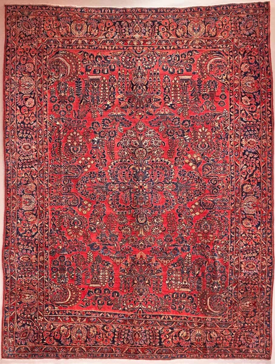 ANTIQUE IRANIAN SAROUGH HANDMADE WOOL CARPET