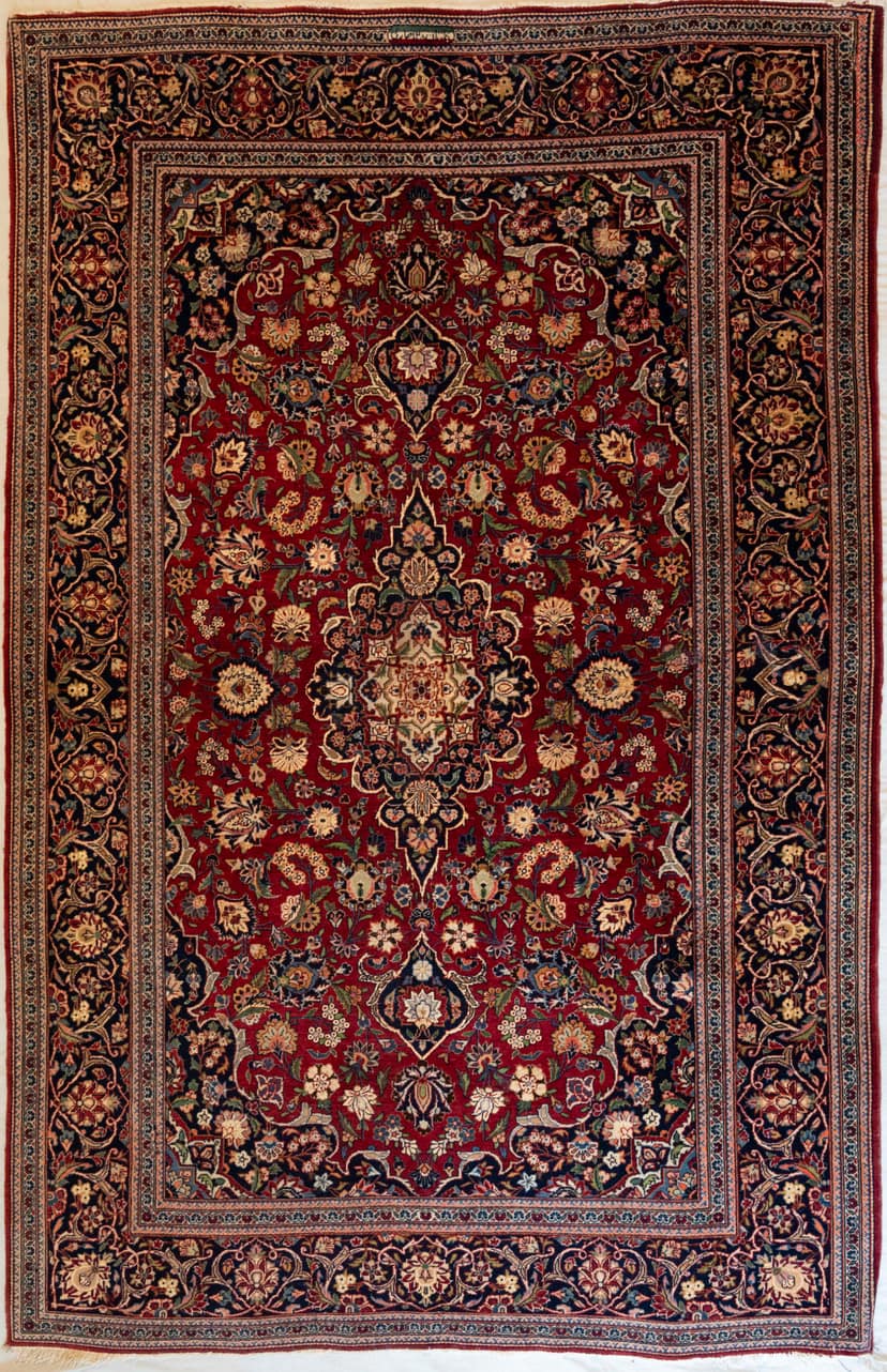 Signature Designs of Antique Kashan Rugs